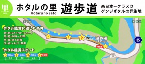 ホタルの里遊歩道　案内看板